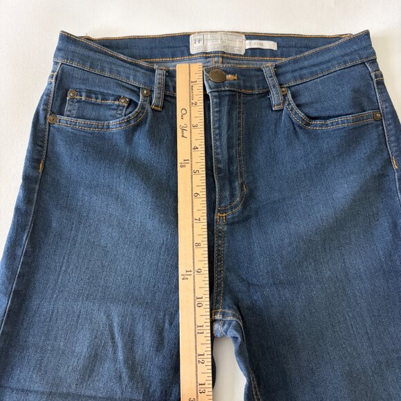 Free People Jean Womens 29 Blue Hi-Rise Slim Fit Stretch Denim Medium Wash USA - Picture 7 of 11